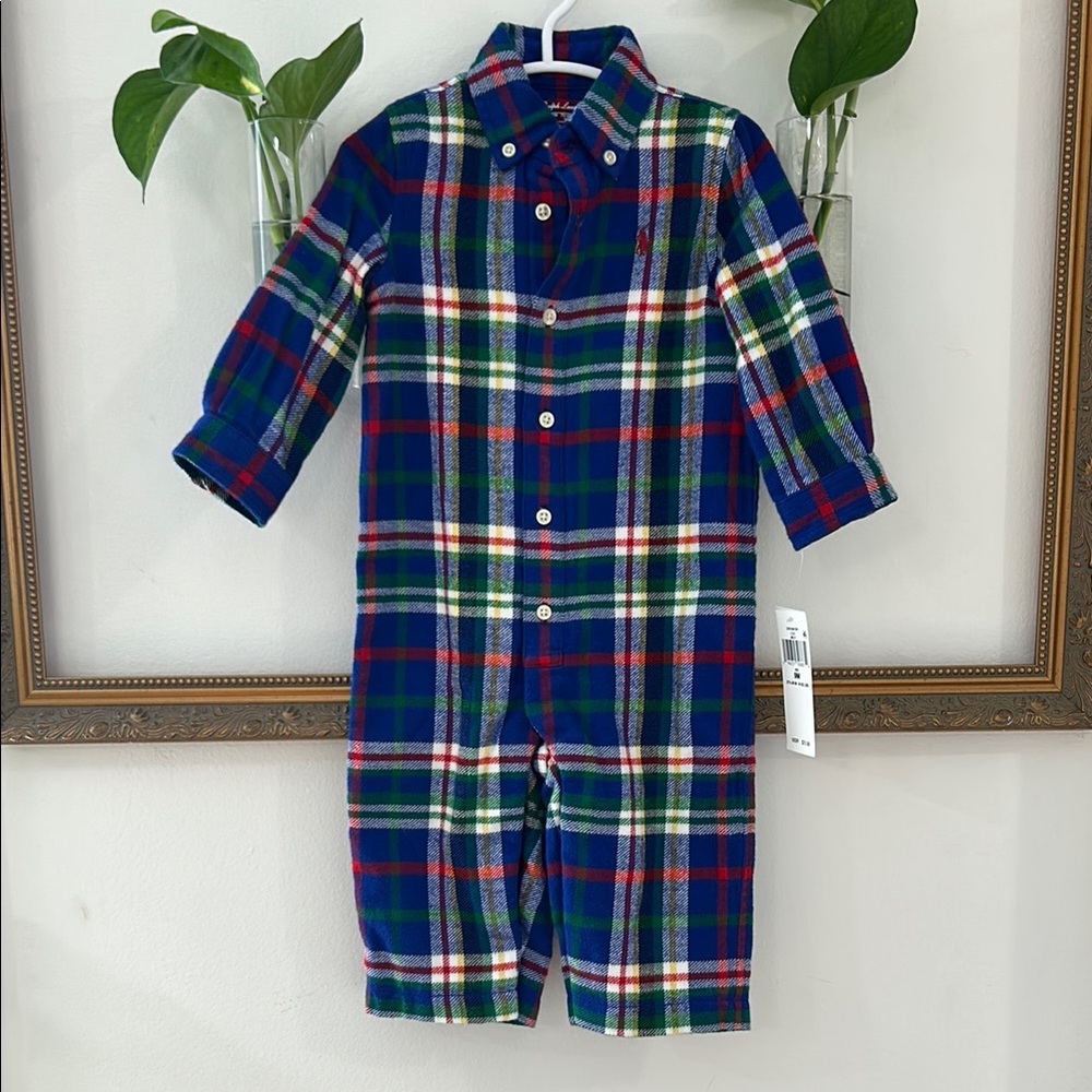 Ralph Lauren Plaid Brushed Cotton Flannel Coverall